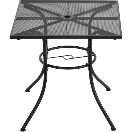 Global Industrial Interion 30 Square Outdoor Cafe Table, Steel Mesh, Black 262091